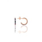 Gümüş rose renkli taşlı 13 mm tamtur halka küpe