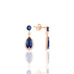 Gümüş rose safir taşlı damla modeli küpe