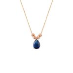 Gümüş rose safir taşlı doricalı damla kolye