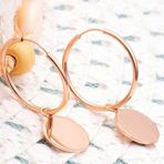 Gümüş Rose Sallantılı Halka Kadın Küpe SL6814