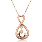 Gümüş Rose Sonsuz Kalpli Anne Çocuk Kolyesi SL1324