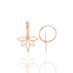 Gümüş rose sonsuz yaşamın simgesi lotus çiçeği 18 mm halka küpe
