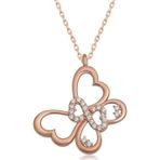 Gümüş Rose Sonsuzluk Kelebek Kadın Kolye SL4588