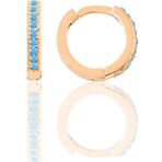 Gümüş Rose Turkuaz Taşlı 11 Mm Halka Küpe Tragus Piercing Helix Kıkırdak Küpesi