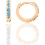 Gümüş rose turkuaz taşlı 9 mm halka küpe Tragus Piercing Helix Kıkırdak Küpesi