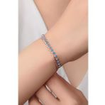 GÜMÜŞ ROSE TURKUAZ TAŞLI BİLEKLİK