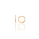 Gümüş rose zirkon taşlı 11 mm halka küpe Tragus Piercing Helix Kıkırdak Küpesi