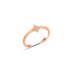Gümüş rose zirkon taşlı alttan ayarlanabilir eklem yüzük SGTL12231ROSE