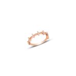 Gümüş rose zirkon taşlı crown yüzük