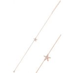 Gümüş rose zirkon taşlı deniz yıldızı bileklik