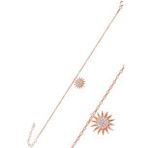 Gümüş rose zirkon taşlı güneş bileklik.
