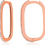 Gümüş Rose Zirkon Taşlı Halka Kadın Küpe SL5890