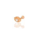 Gümüş rose zirkon taşlı kirpikli göz modeli Tragus helix Piercing küpe