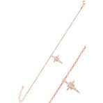 Gümüş rose zirkon taşlı kutup yıldızı bileklik