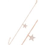 Gümüş rose zirkon taşlı lotus bileklik