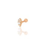 Gümüş rose zirkon taşlı Tragus helix Piercing küpe