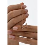Gümüş Rose Zirkon Taşlı Yılan Figürlü Zincir Küpe Sgtl13034rose