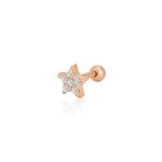 Gumus Rose Zirkon Tasli Yildiz Tragus Helix Piercing Kupe Sgtl12422rose