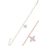 Gümüş rose zirkon taşlı yonca bileklik
