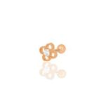 Gümüş rose zirkon taşlı yonca modeli Tragus helix Piercing küpe