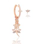 Gümüş Rose Zirkon Taşlı Yusufçuk Şans Küpe