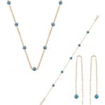 Gümüş Rose,Cam Göz Nazar Kolye Küpe Ve Bileklik Gümüş Set Sgtl10614rose