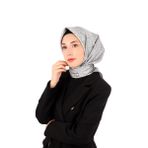 Gümüş Sanat Desen Twill İpek Eşarp