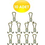 Gümüş Seçil (Gold Altın) Metal Portmanto Vestiyer Duvar Dolap Mobilya Kapı Askısı Askılığı Askılık - 10LU