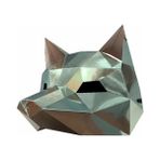 Gümüş Tilki Yarım Yüz Kağıt Modeli Maskesi 3D Papercraft Yetişkin El Yapımı Dıy Zanaat Cadılar Bayramı Masquerade Balo Parti Hediyeler Oyuncak (Yurt Dışından) - Renkli - Yok