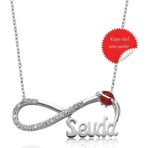 Gümüş Uğur Böcekli İsimli Sonsuzluk Bayan Kolye SL2736