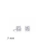 Gümüş Yuvarlak Tek Taş Zirkon Küpe - 3 mm SL6868