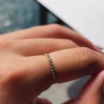 Gümüş Yüzük - 0.30 Karat Yarım Tur Smoky Taşlı 925 Ayar Hediye Gümüş Yüzük