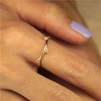Gümüş Yüzük - Gül Dalı 0.25Ct Pırlanta Swarovski Taşlı Eklem Yüzüğü - Hediyelik 925 Ayar Gümüş Yüzük
