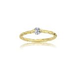 Gümüş Yüzük - Helen Otantik 0.25 Karat Swarovski Tektaş Yüzük-Eskitme 925 Ayar Hediyelik Gümüş Yüzük
