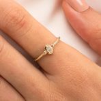 Gümüş Yüzük - Mini Baget Swarovski Taşlı Minimal Özel Tasarım 925 Ayar Gümüş Yüzük
