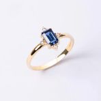 Gümüş Yüzük - Octagon Kesim Safir Taşlı 0.95 Karat Pırlanta Montorü Şık 925 Ayar Gümüş Yüzük