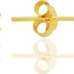 Gümüş zirkon taşlı, altın yaldızlı, kare (Prenses) kesim 3 mm tektaş küpe [barcode]