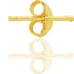 Gümüş zirkon taşlı, altın yaldızlı, yuvarlak kesim 3 mm tektaş küpe [barcode]