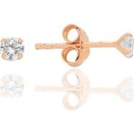 Gümüş zirkon taşlı,rose yuvarlak kesim 3 mm tektaş küpe [barcode]