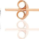 Gümüş zirkon taşlı,rose yuvarlak kesim 4 mm tektaş küpe [barcode]