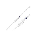 Gumush BR0460603 Mavi Boncuklu Plaka Gümüş Çocuk Bileklik