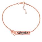 Gumush BR0580013 Rose Birleşen Kalpler İsimli Gümüş Kadın Bileklik