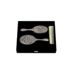 Gumush KR2550047 Gümüş Ayna Gümüş Tarak 3 Parça Fırça Takımı