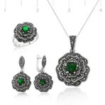 Gumush Markazit Gül Kadın Gümüş Set