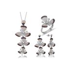 Gumush Örümcek ve Yaprak Kadın Gümüş Set