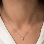 Gumush Rose 3 Boyutlu A Harf Gümüş Kadın Kolye