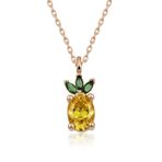 Gumush ​Rose Ananas Figür Meyve Gümüş Kolye