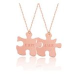 Gumush Rose Kişiye Özel Puzzle İsimli Gümüş Kolye
