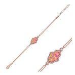 Gumush Rose Pembe Opal Fatma Ana Eli Bayan Gümüş Bileklik