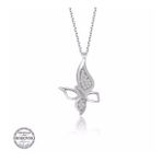 Gumush Swarovski Taşlı Kelebek Gümüş Kadın Kolye